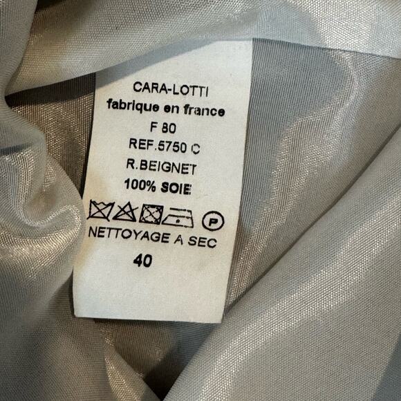 Cara Lotti Silk Sheath Dress Size 8 Brown Rust Yellow Cap Sleeves Scoop Neck - Picture 6 of 7